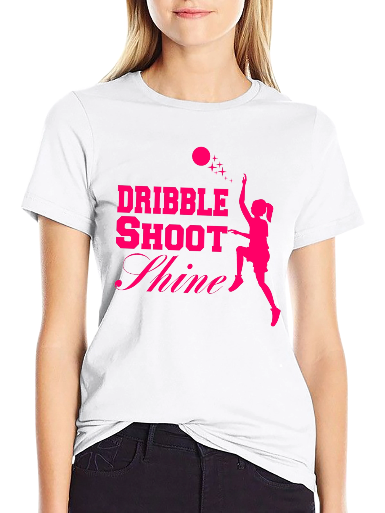 Dribble Shoot Shine Womens Basketball T-Shirt