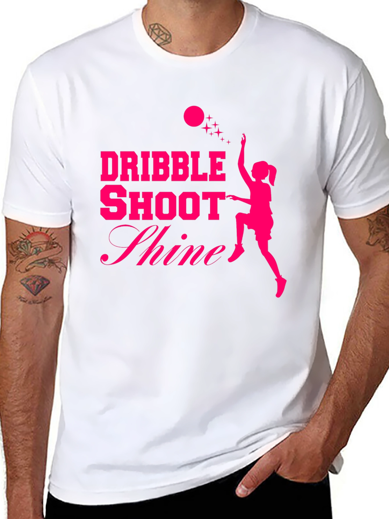 Dribble Shoot Shine Womens Basketball T-Shirt
