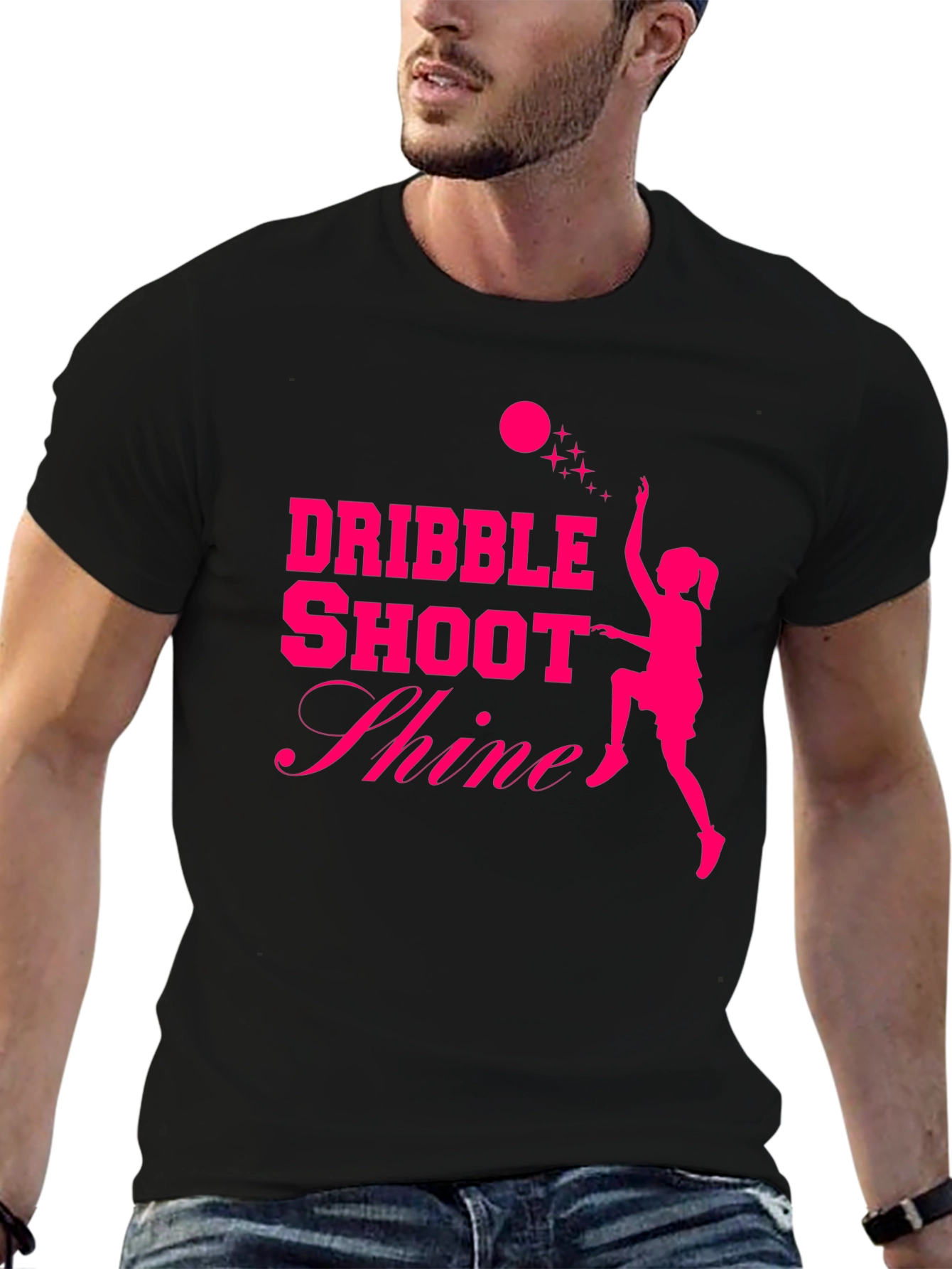 Dribble Shoot Shine Womens Basketball T-Shirt