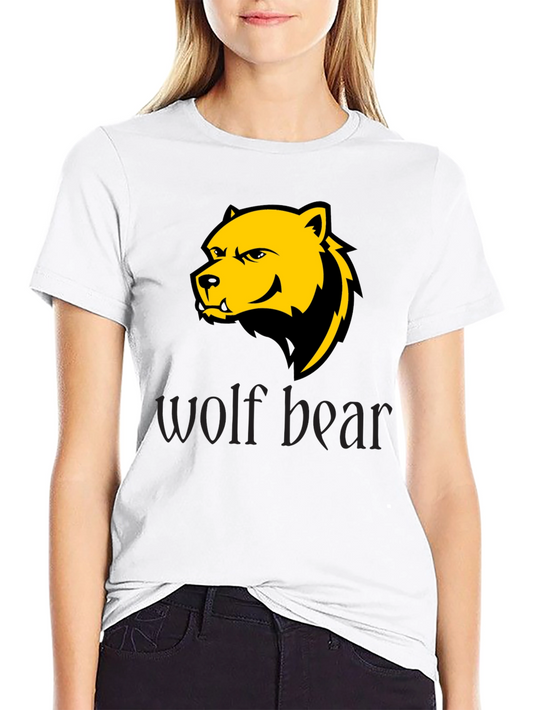 Wolf Bear Graphic Black T-Shirt