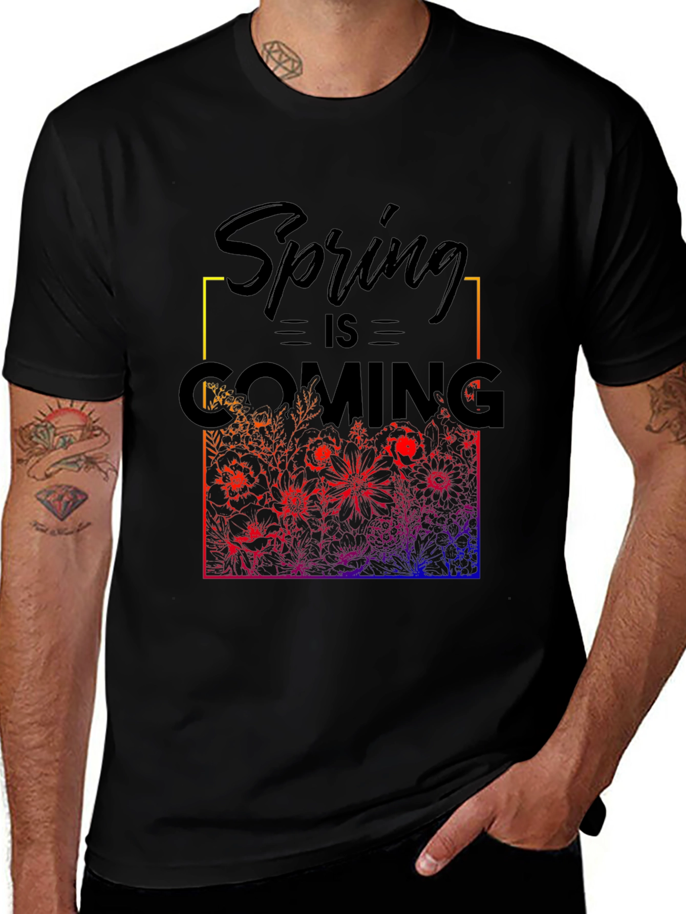 Spring is Coming T-Shirt - Floral Design