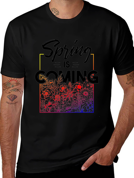 Spring is Coming T-Shirt - Floral Design