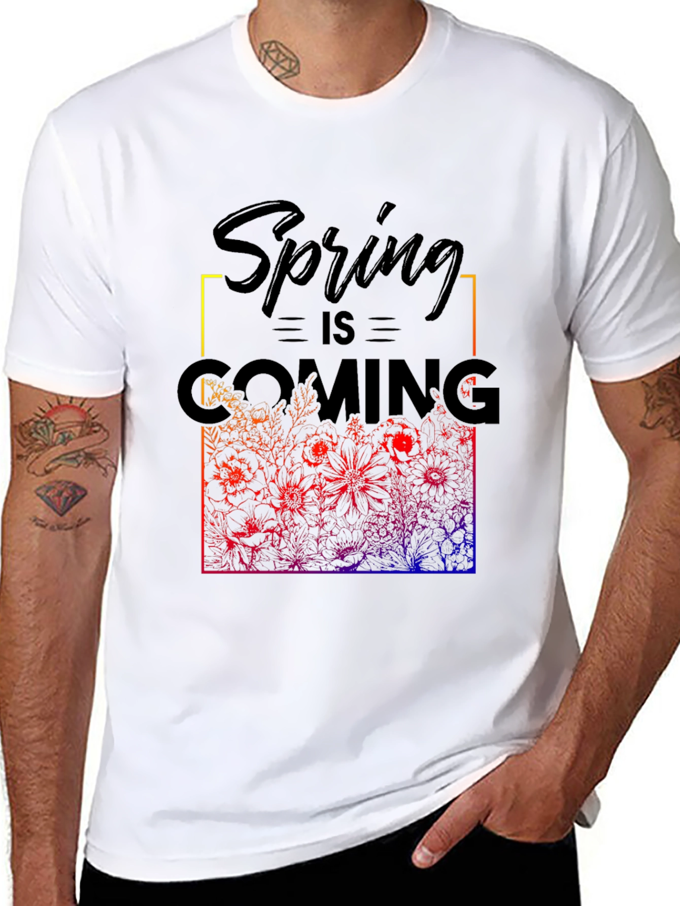 Spring is Coming T-Shirt - Floral Design