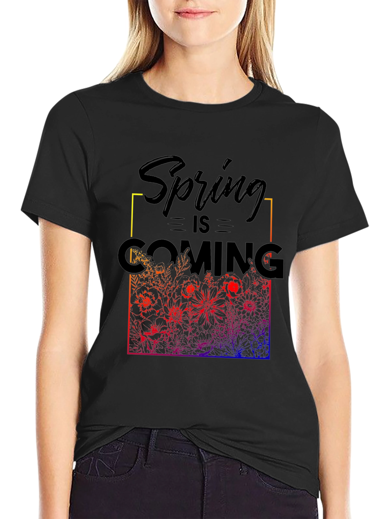 Spring is Coming T-Shirt - Floral Design