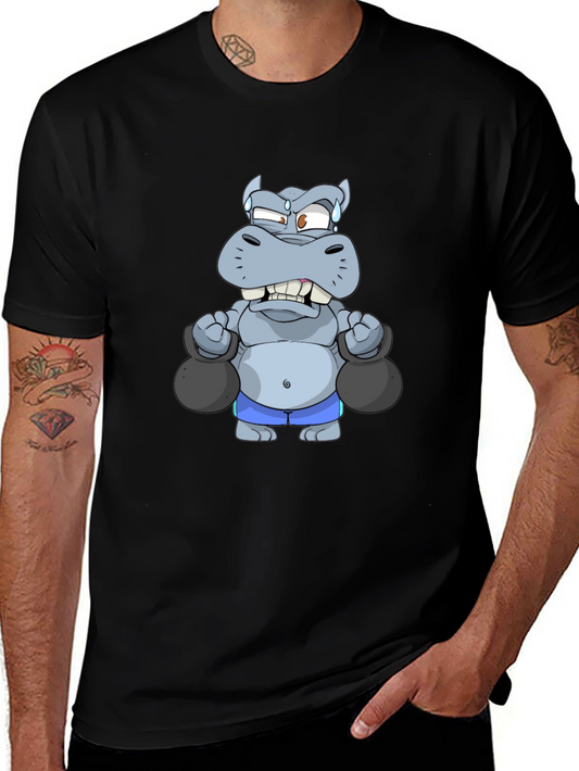 Weightlifting Hippo Graphic Tee - Black T-Shirt