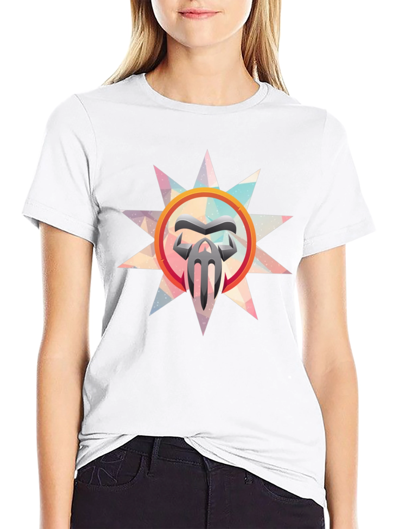Abstract Graphic Print Mens Black T-Shirt