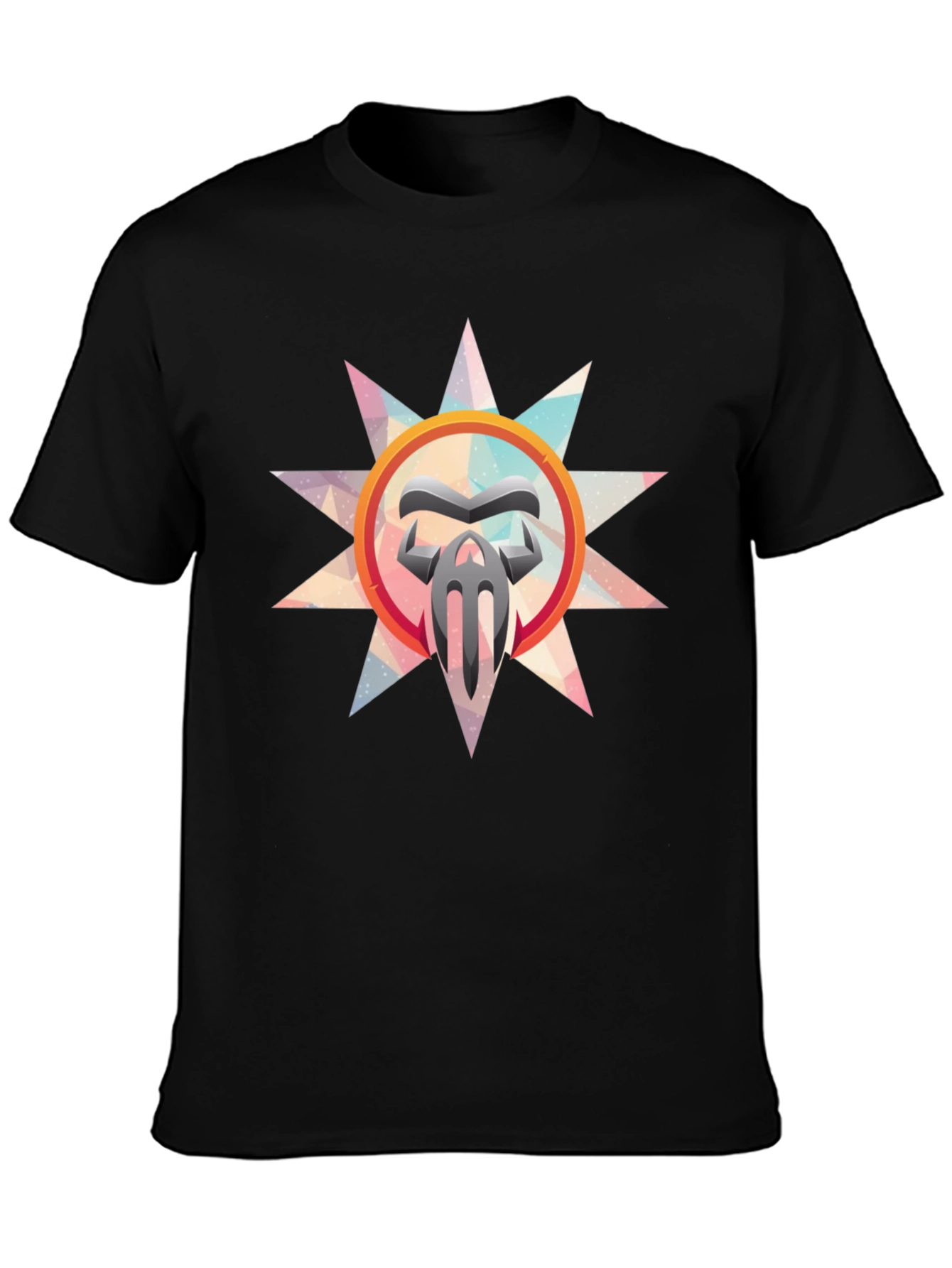 Abstract Graphic Print Mens Black T-Shirt
