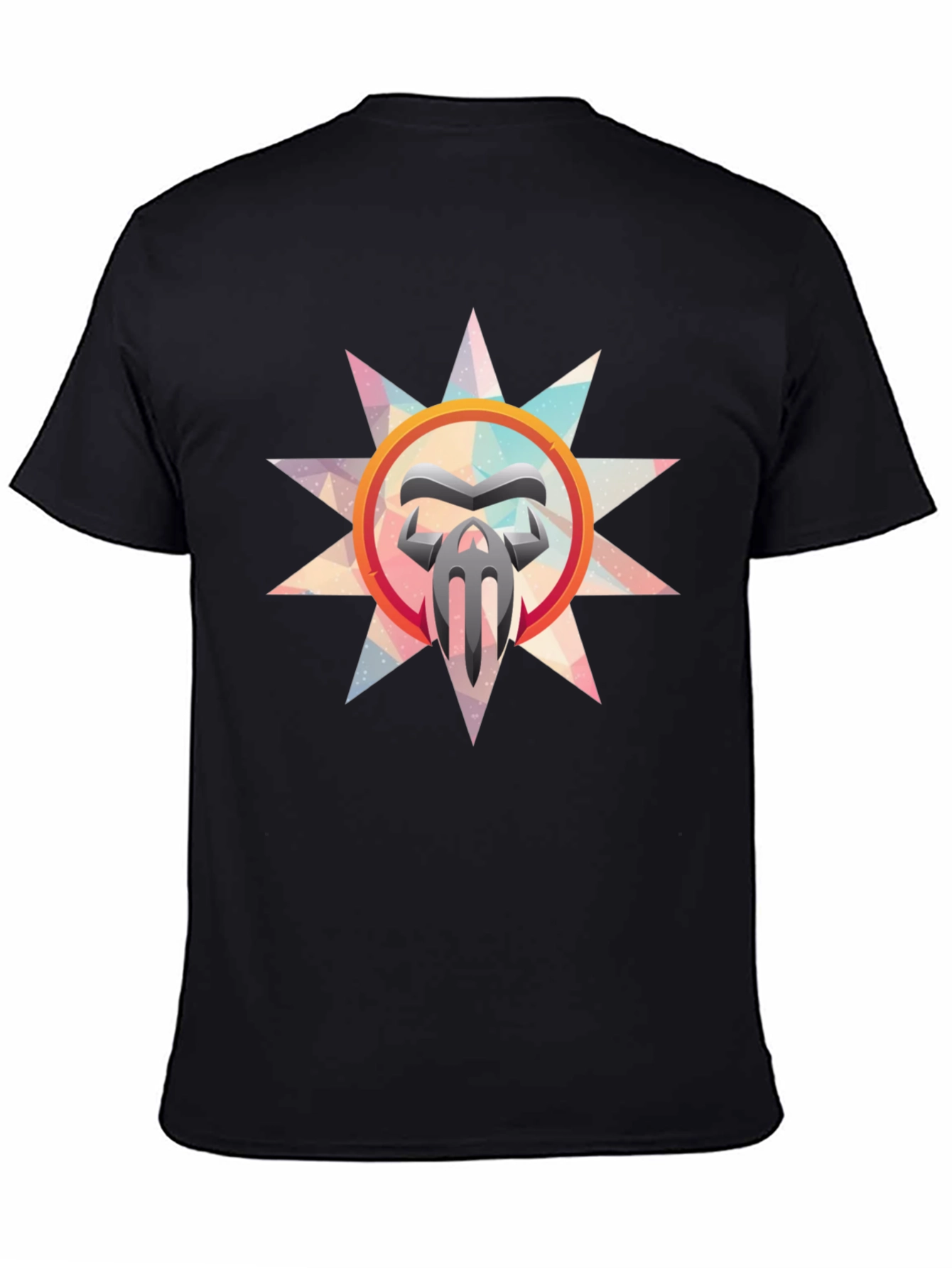 Abstract Graphic Print Mens Black T-Shirt