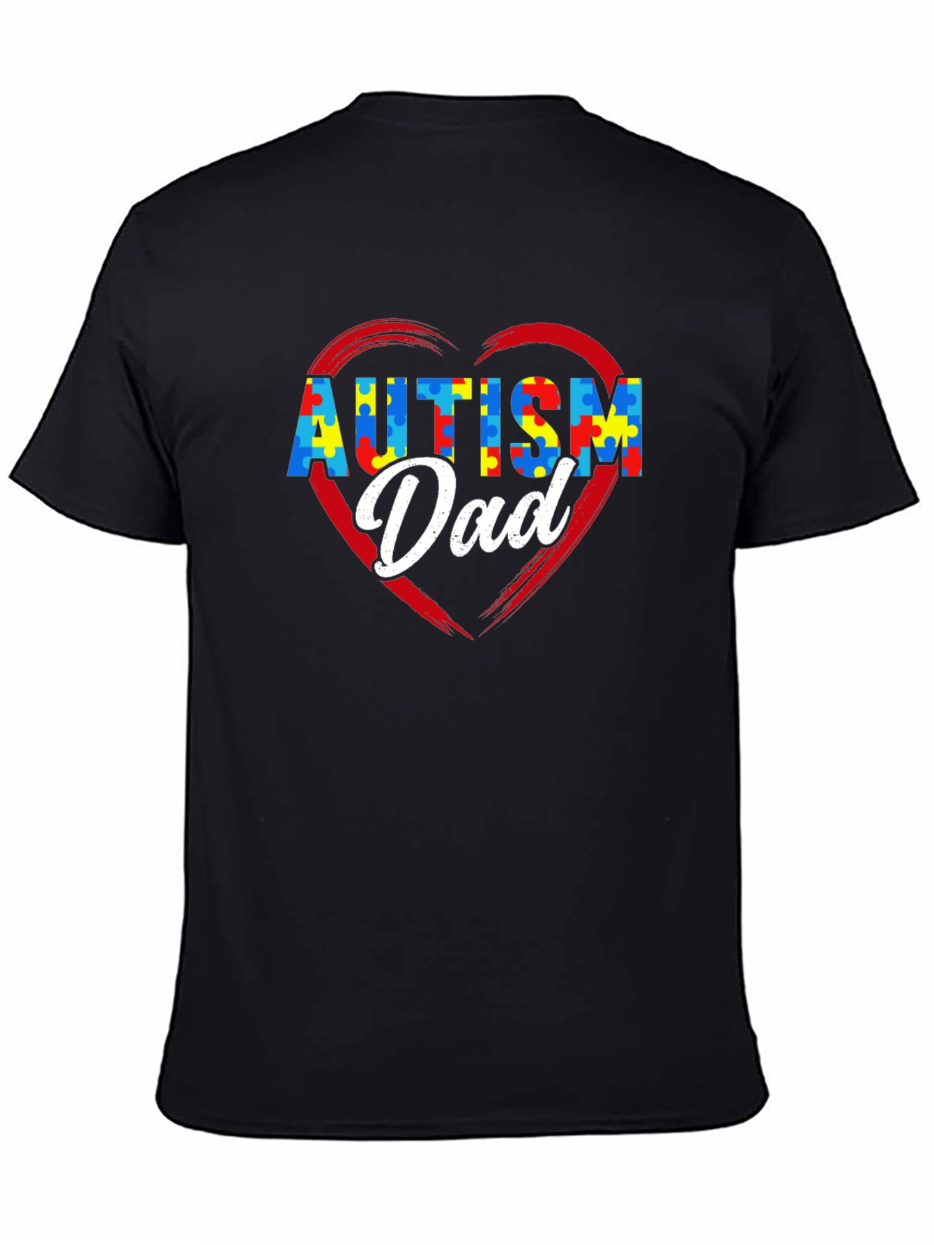 Autism Dad Puzzle Heart T-Shirt