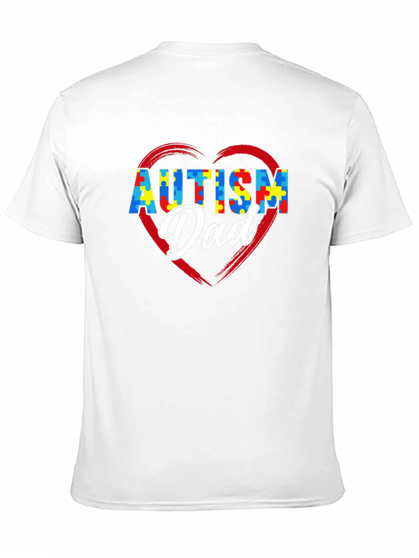 Autism Dad Puzzle Heart T-Shirt