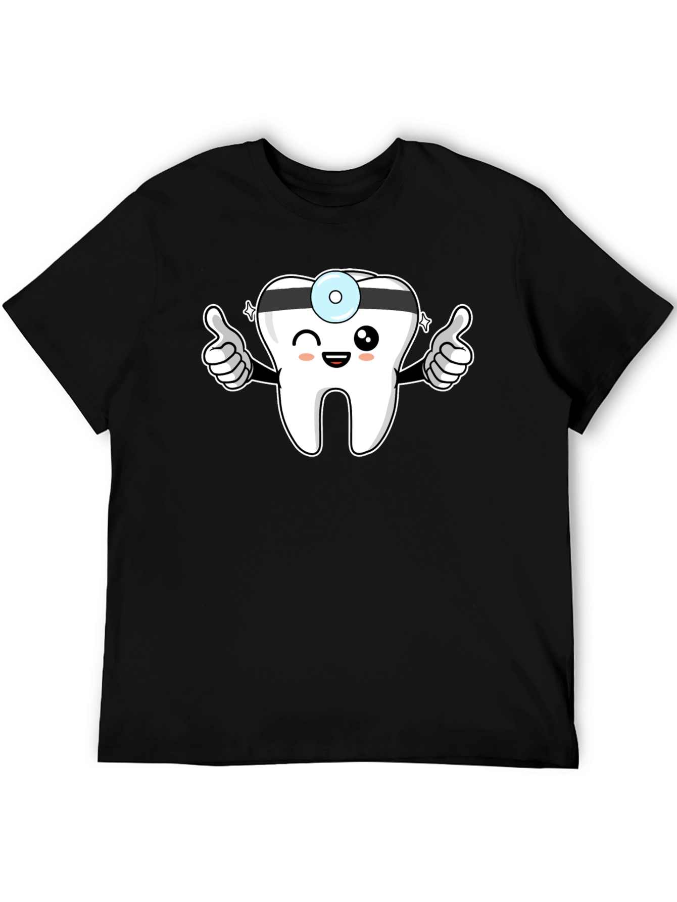 Doctor Tooth Cartoon Graphic Black Tee