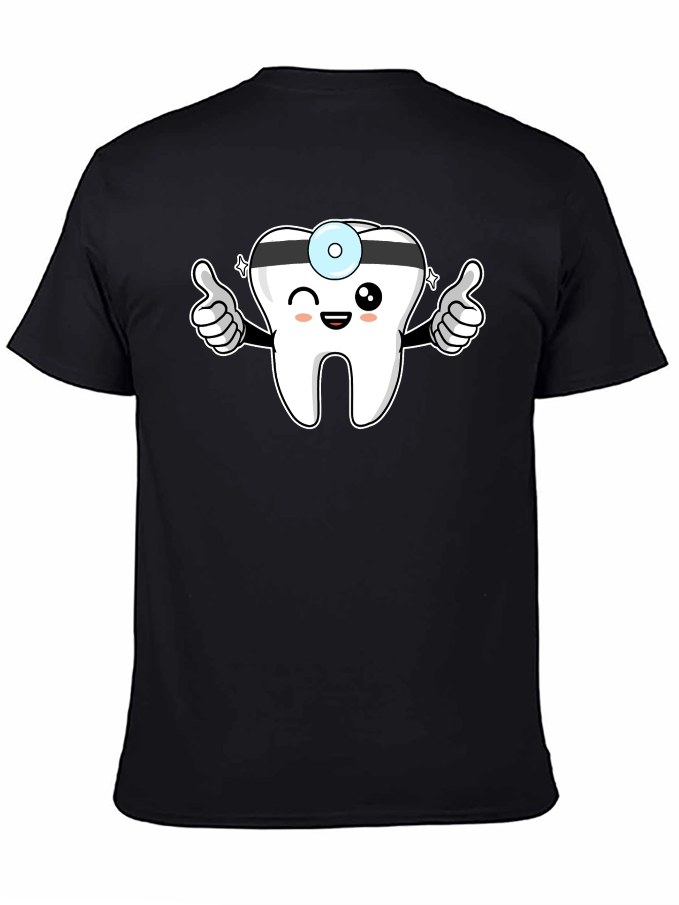 Doctor Tooth Cartoon Graphic Black Tee
