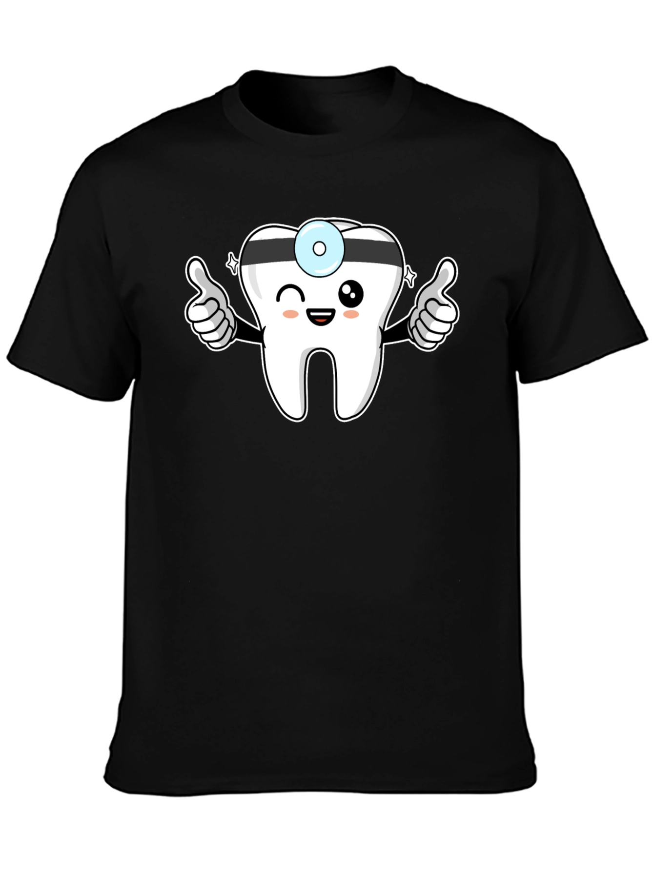 Doctor Tooth Cartoon Graphic Black Tee