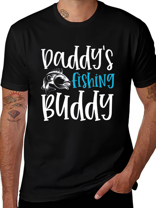 Daddys Fishing Buddy Black Graphic Tee