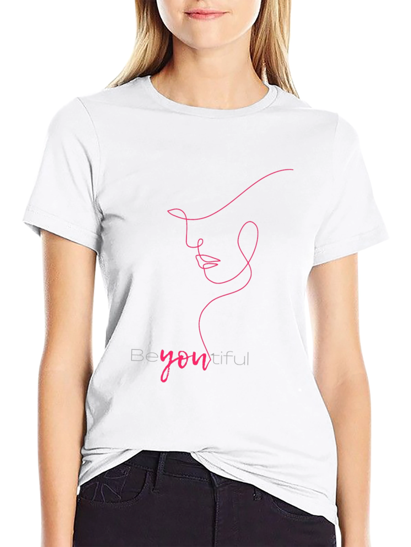 BeYOUtiful Line Art Tee - Minimalist Fashion