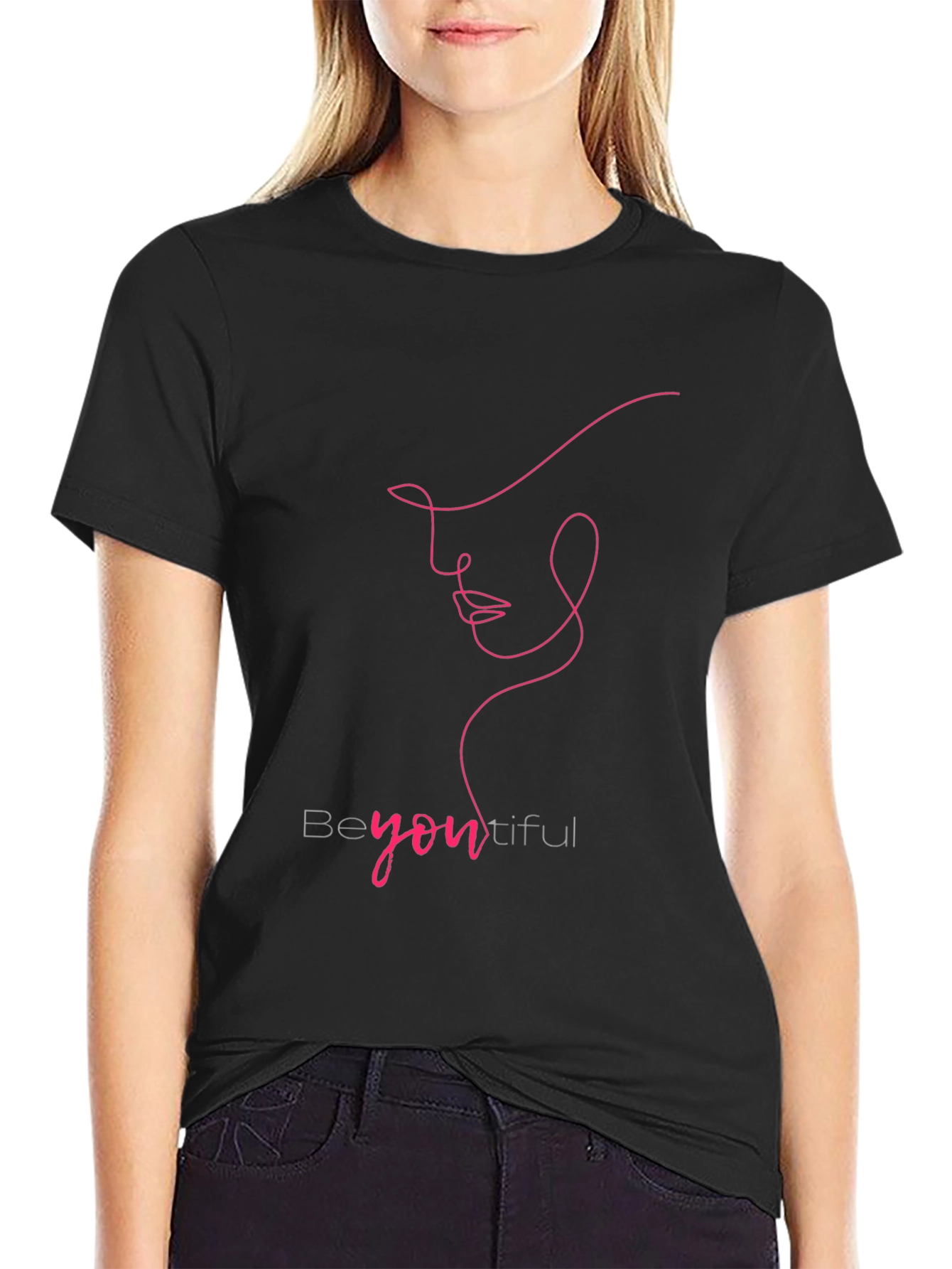 BeYOUtiful Line Art Tee - Minimalist Fashion
