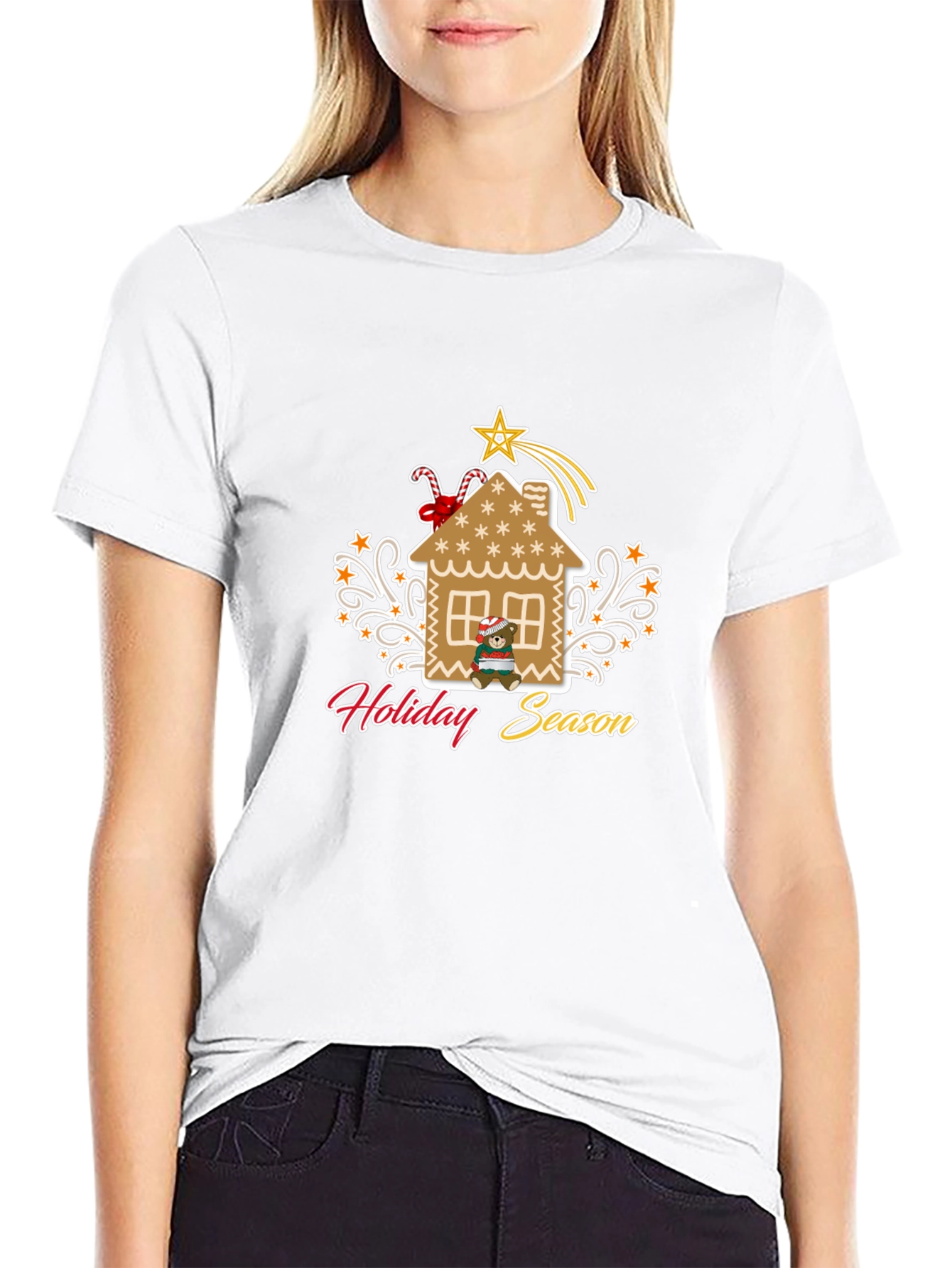 Holiday Season Gingerbread House Graphic Tee