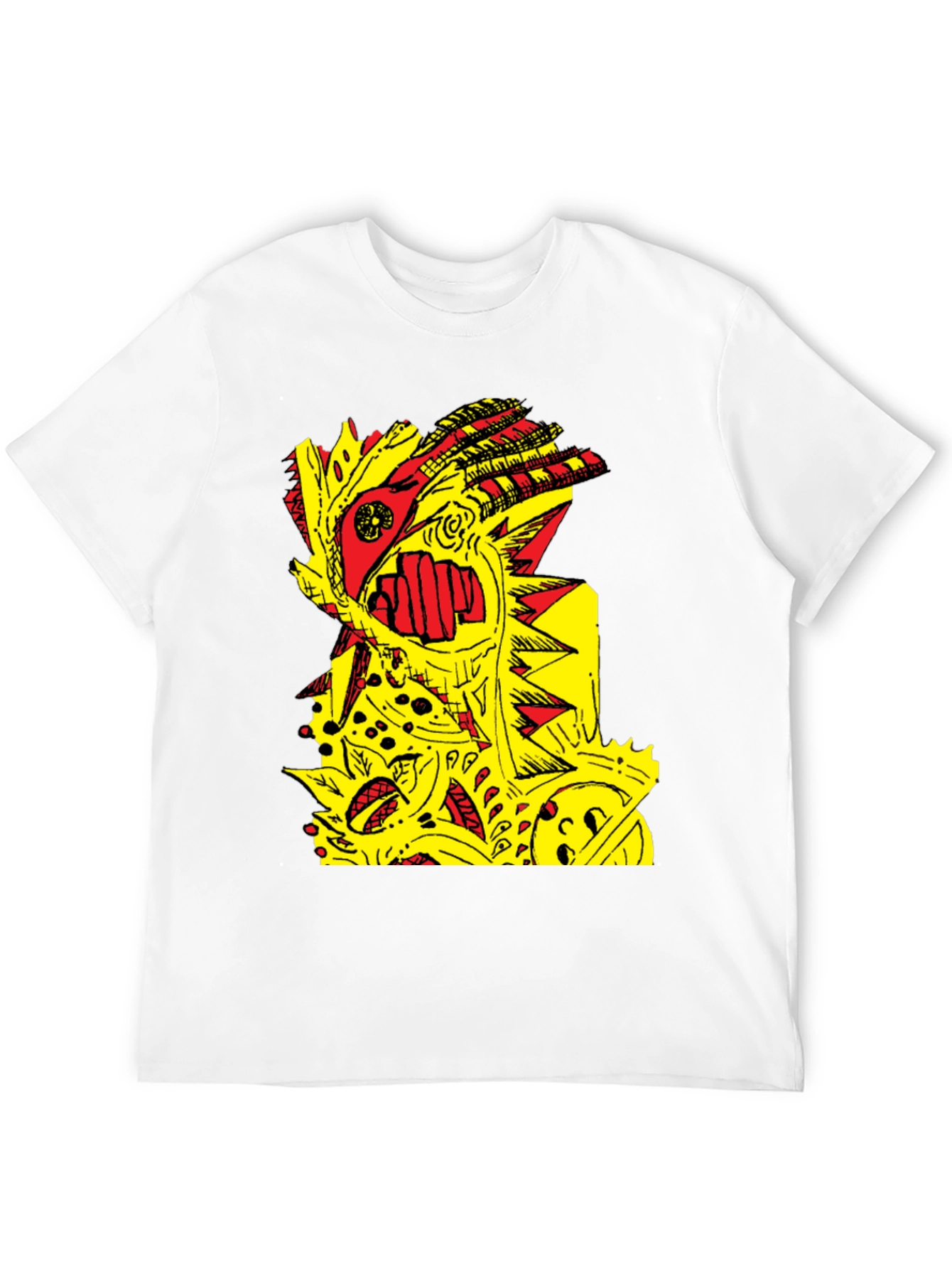 Abstract Graphic Print Black Crew Neck T-Shirt