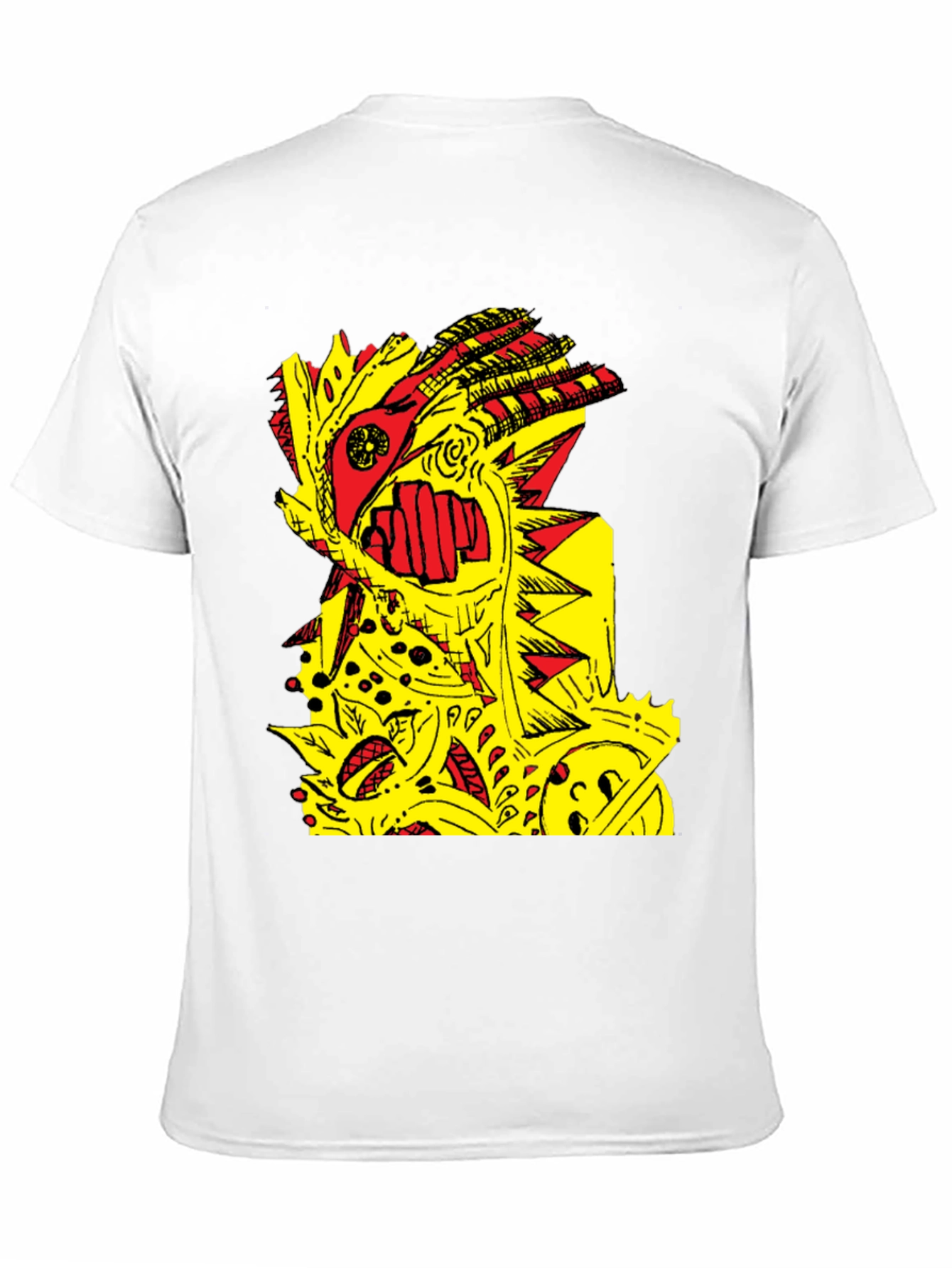 Abstract Graphic Print Black Crew Neck T-Shirt