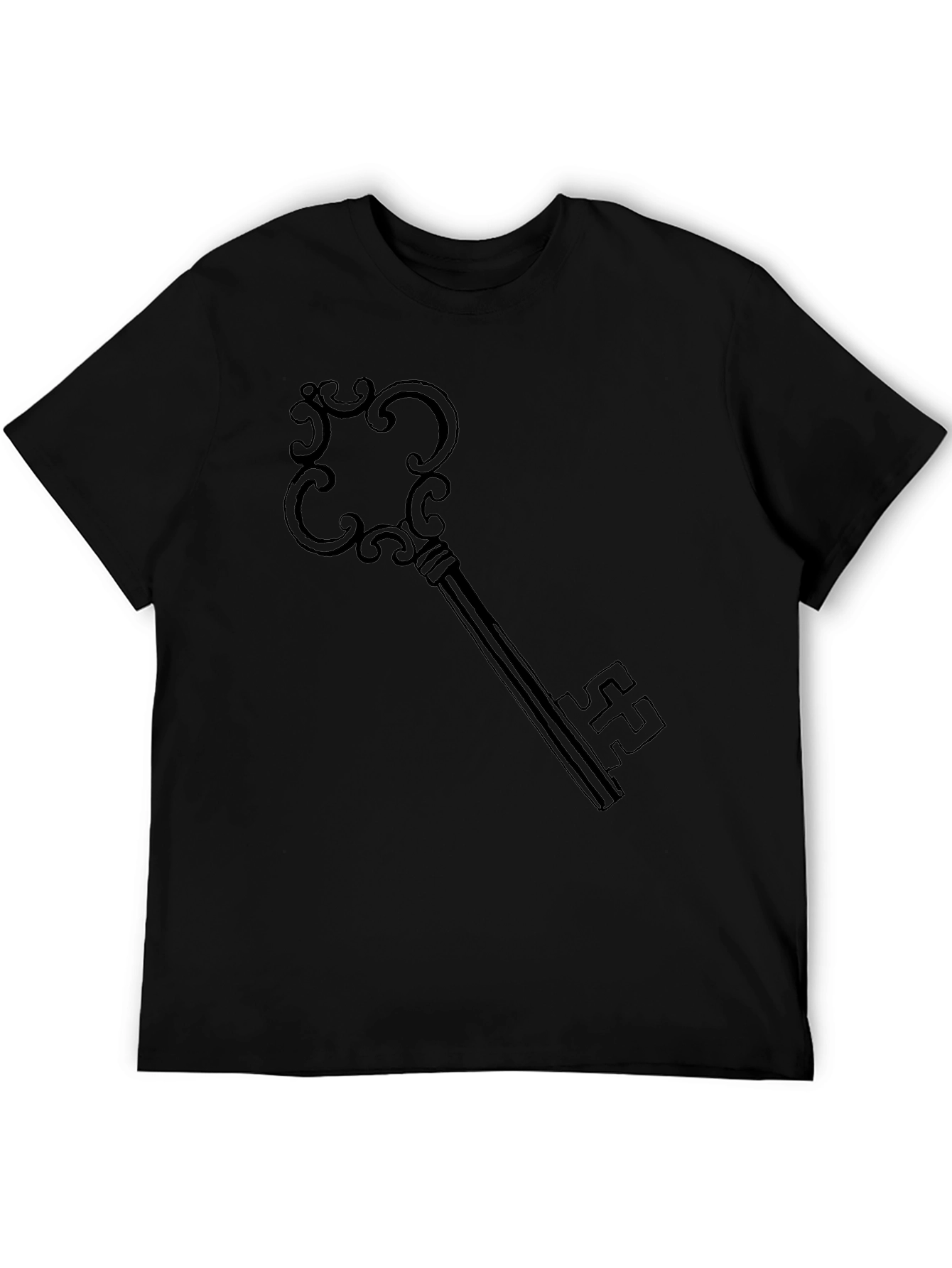 Black T-Shirt with Key Design