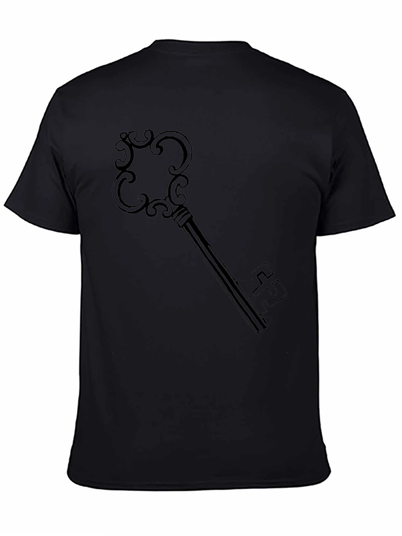 Black T-Shirt with Key Design