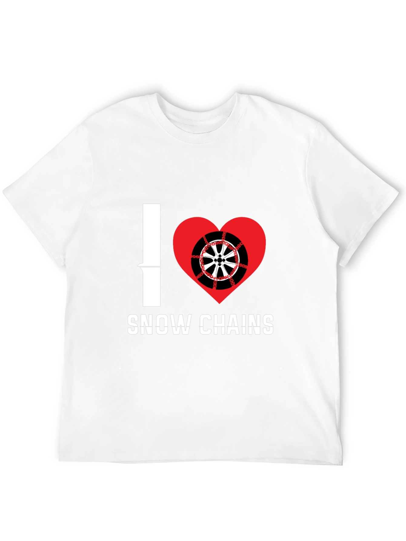 I Heart Snow Chains Black T-Shirt