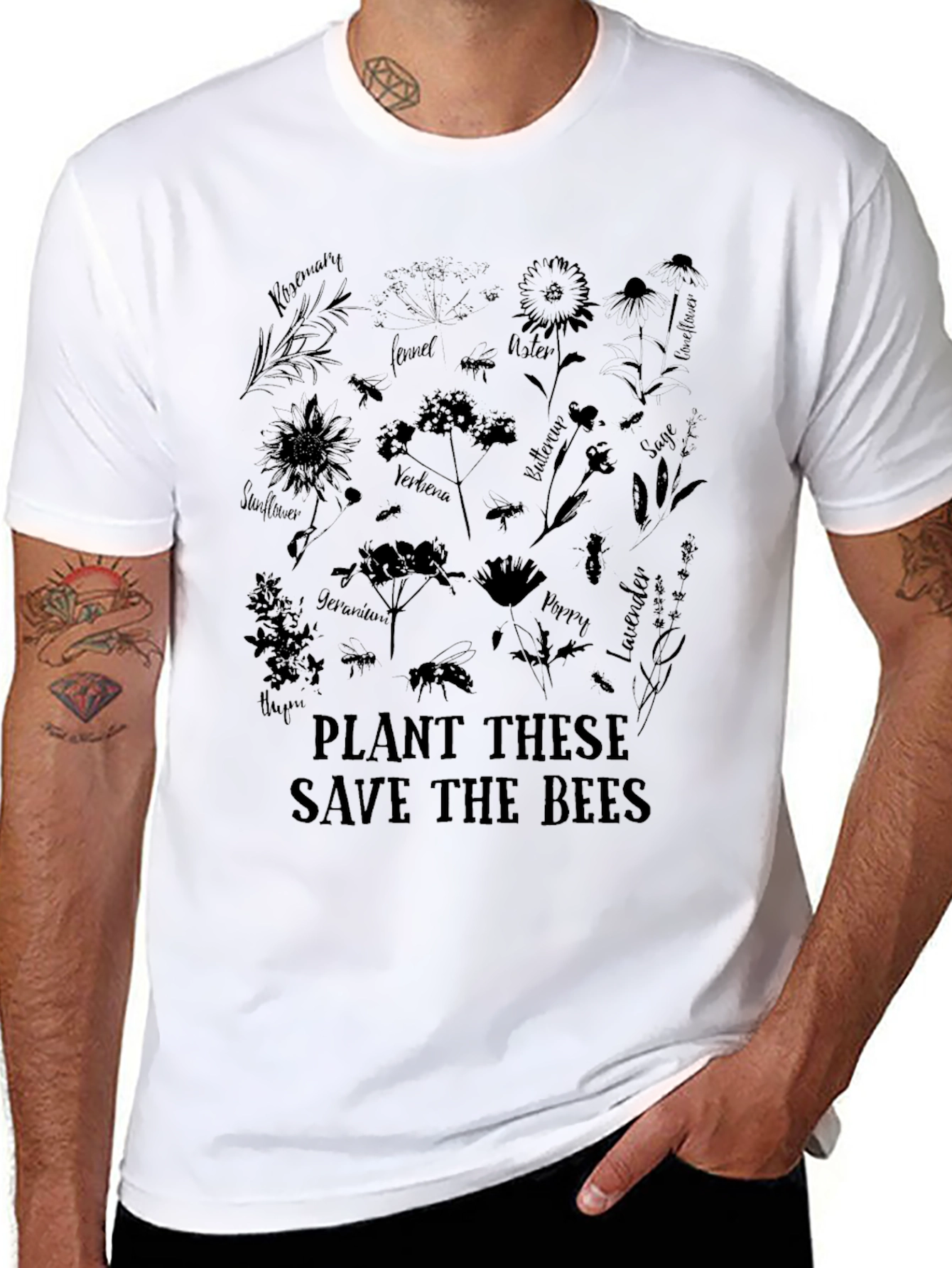 Save the Bees Graphic Tee - Black