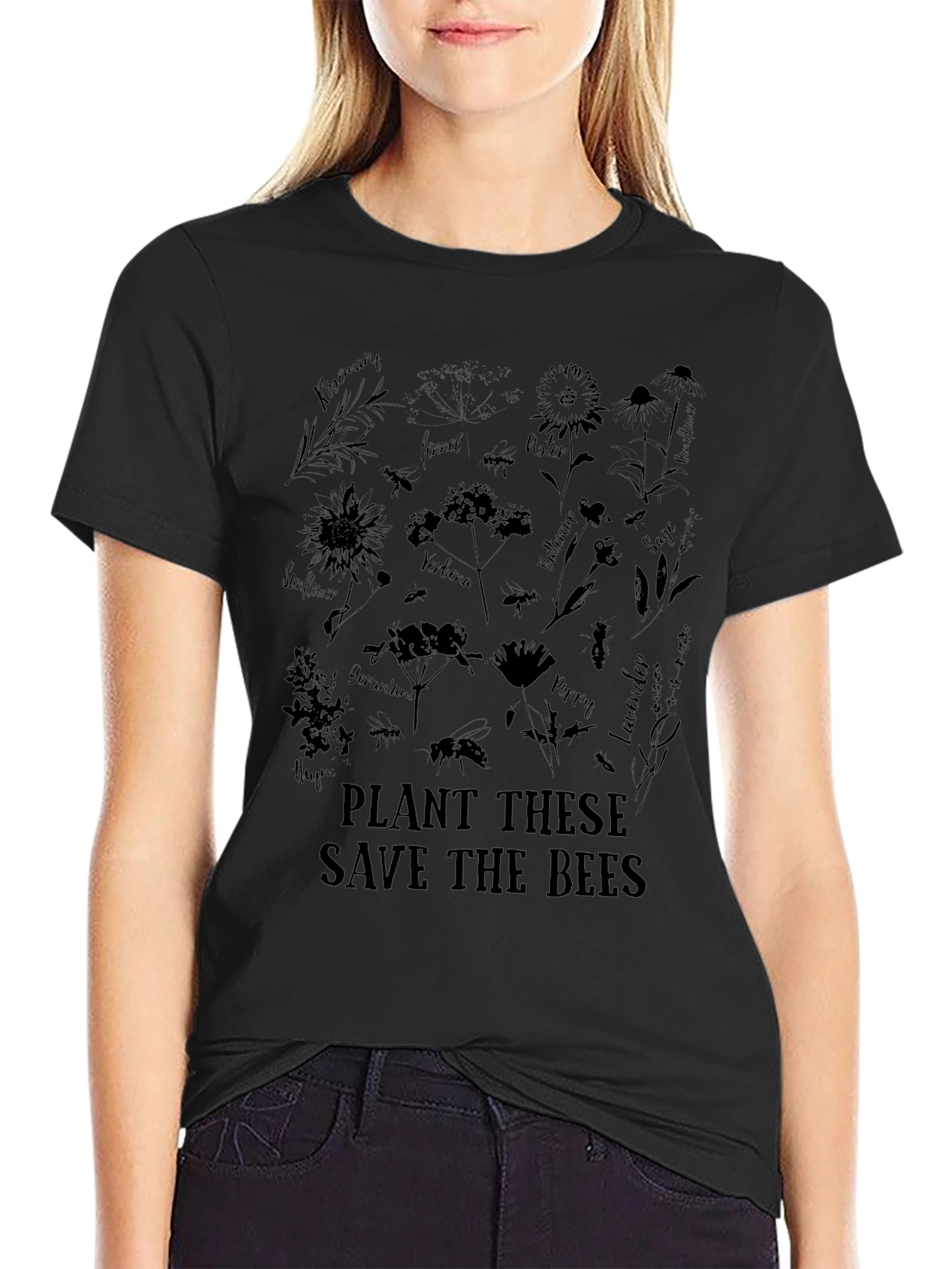 Save the Bees Graphic Tee - Black
