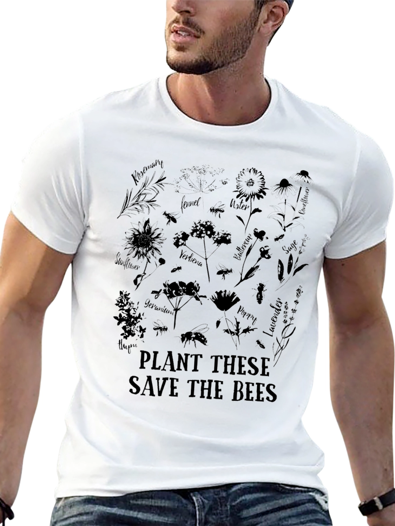 Save the Bees Graphic Tee - Black
