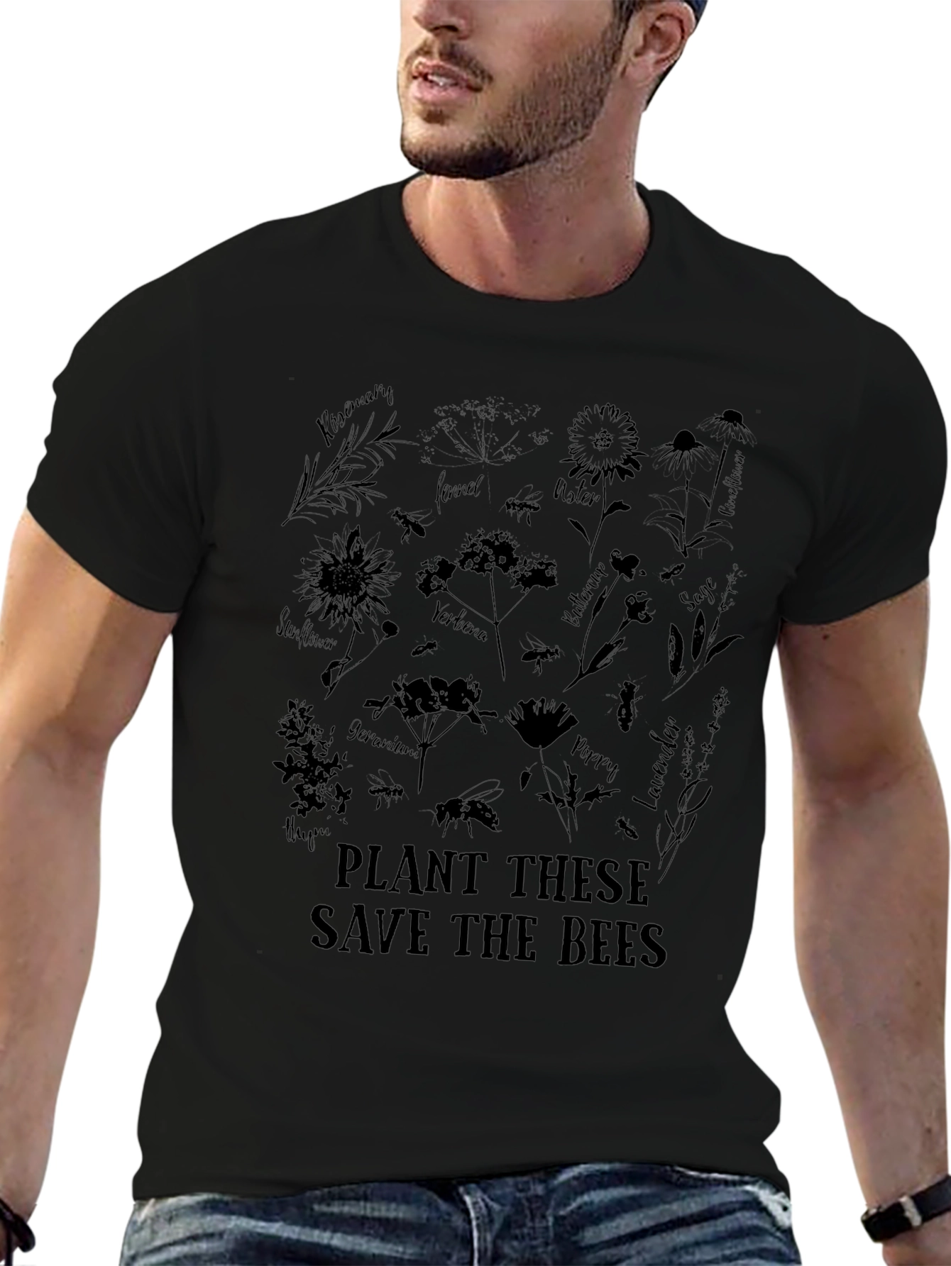 Save the Bees Graphic Tee - Black