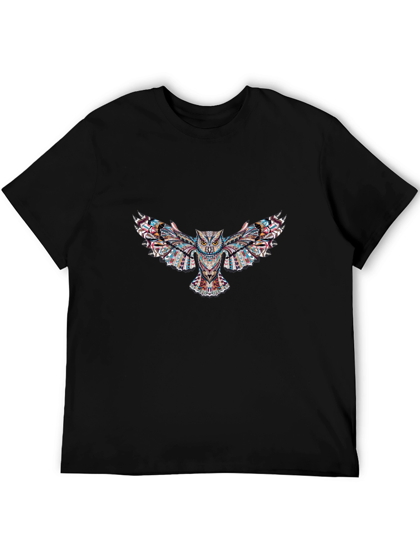 Owl Print Black T-Shirt