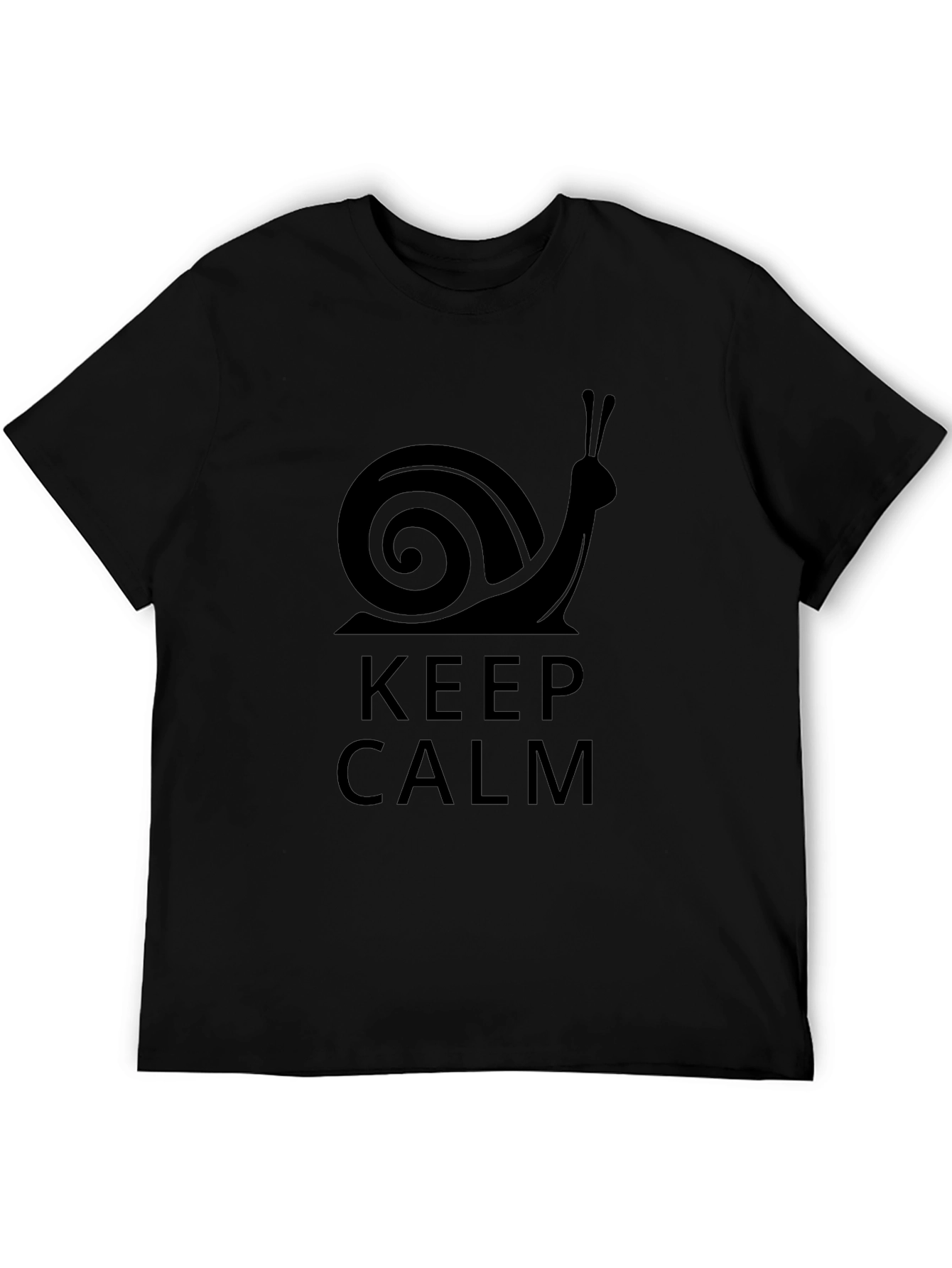Keep Calm Snail Graphic T-Shirt - Black