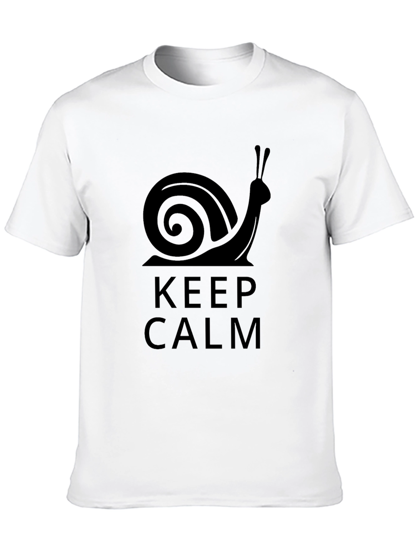 Keep Calm Snail Graphic T-Shirt - Black