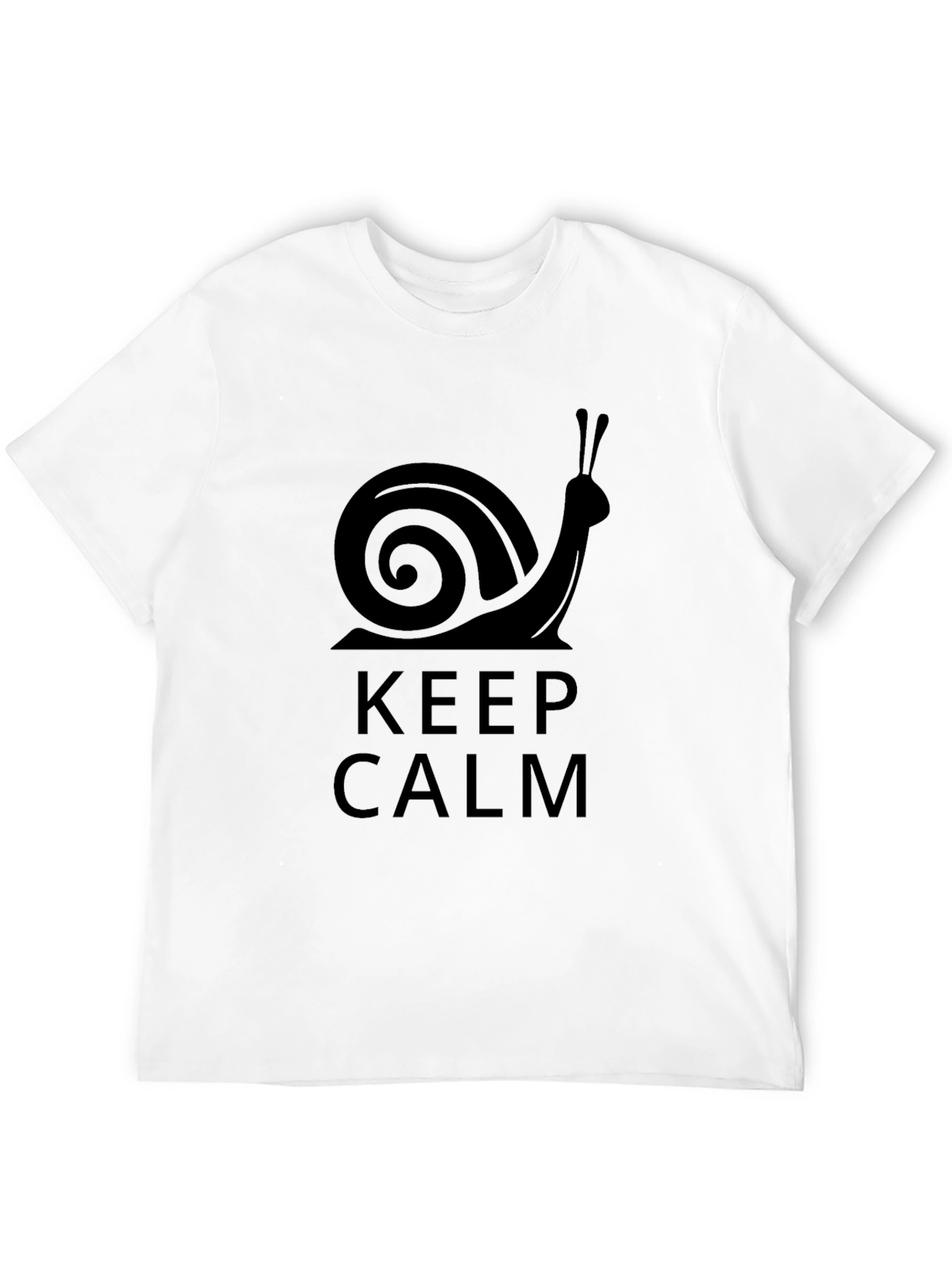 Keep Calm Snail Graphic T-Shirt - Black
