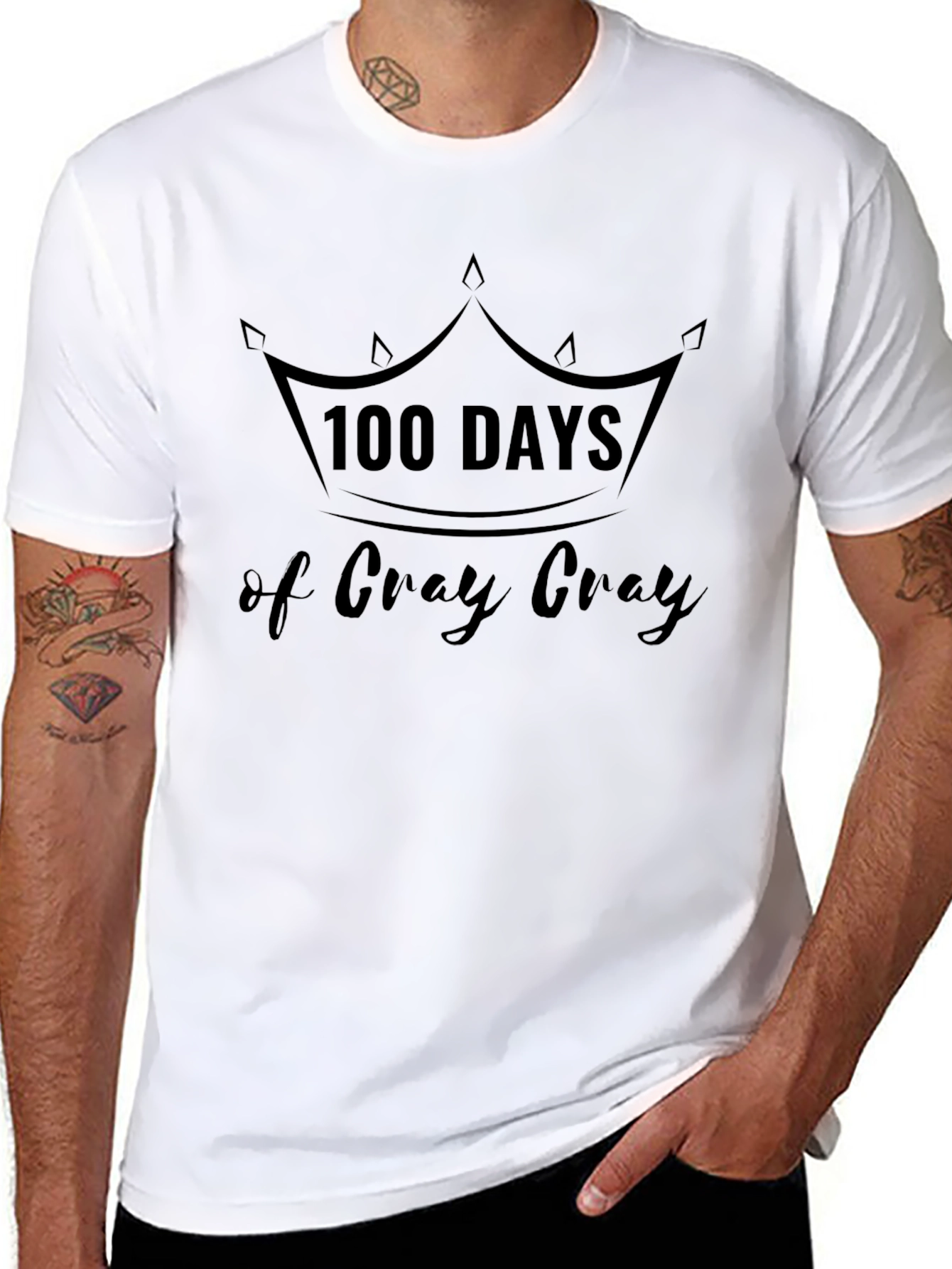 100 Days of Cray Cray Black Tee
