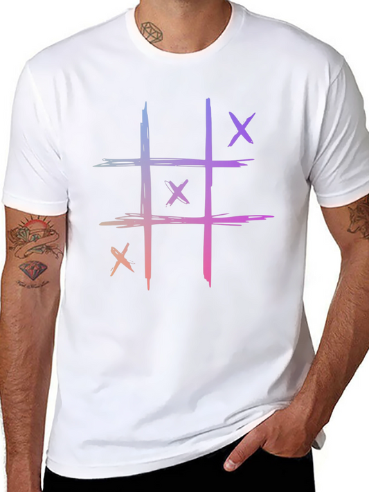 Tic-Tac-Toe Graphic T-Shirt - Cool Casual Tee
