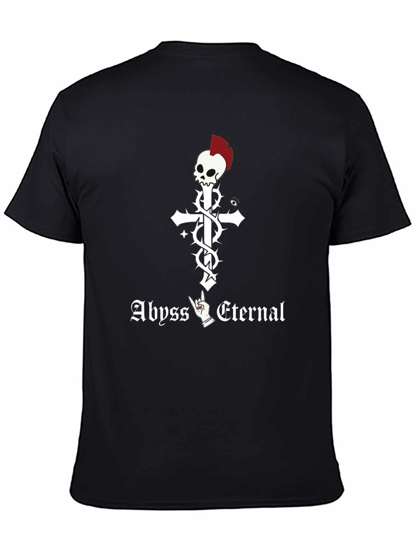 Abyss Eternal Skull Cross Graphic Black T-Shirt
