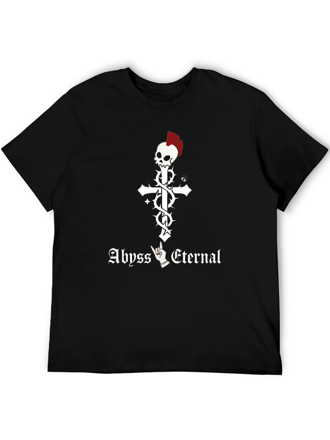 Abyss Eternal Skull Cross Graphic Black T-Shirt