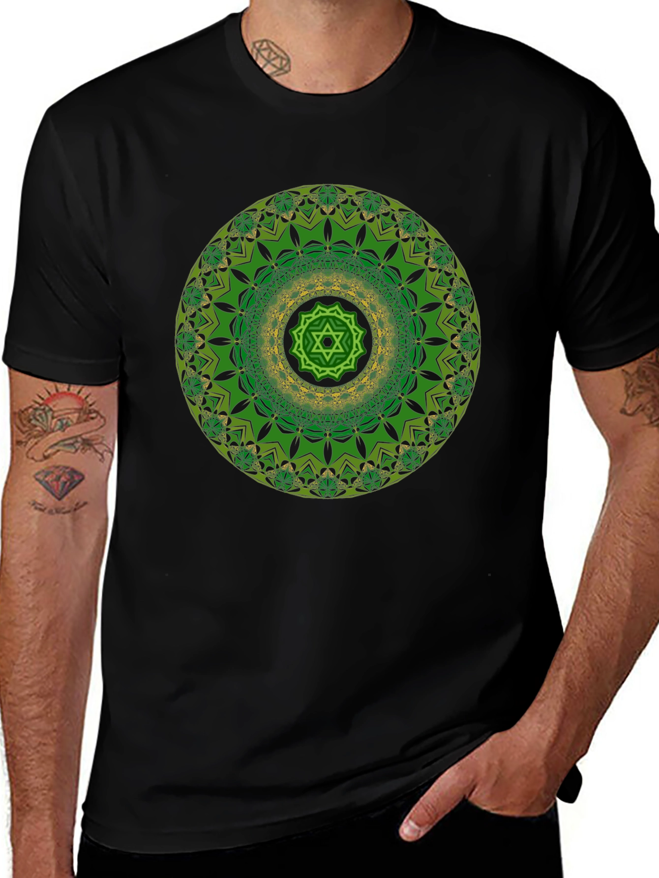 Green Mandala Graphic Print Tee