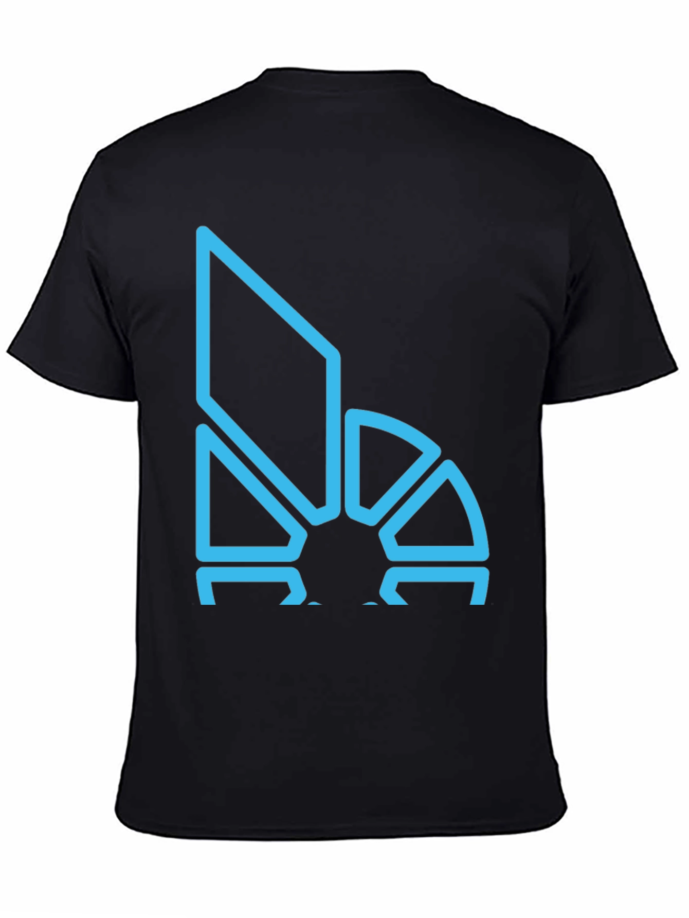 Geometric Blue Logo Black T-Shirt