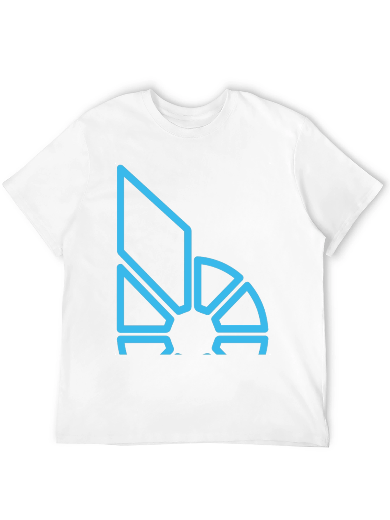 Geometric Blue Logo Black T-Shirt