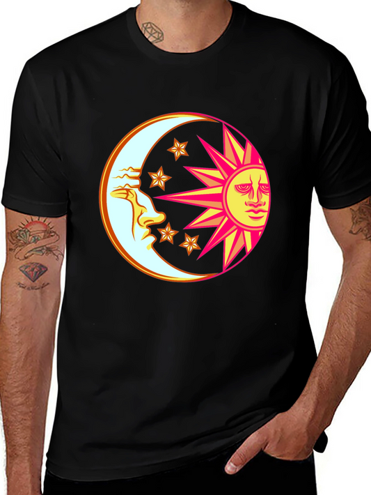 Celestial Moon & Sun Graphic T-Shirt