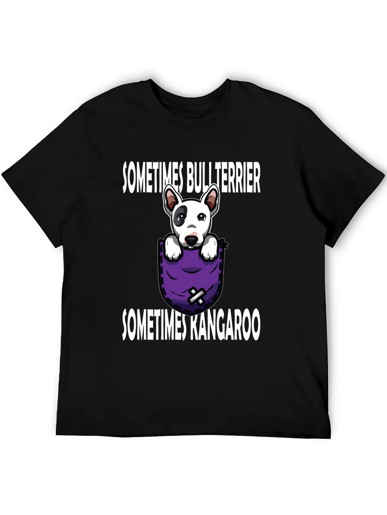Bull Terrier Kangaroo Pocket Graphic Tee