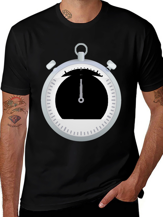 Stopwatch Graphic Tee - Sporty Black T-Shirt