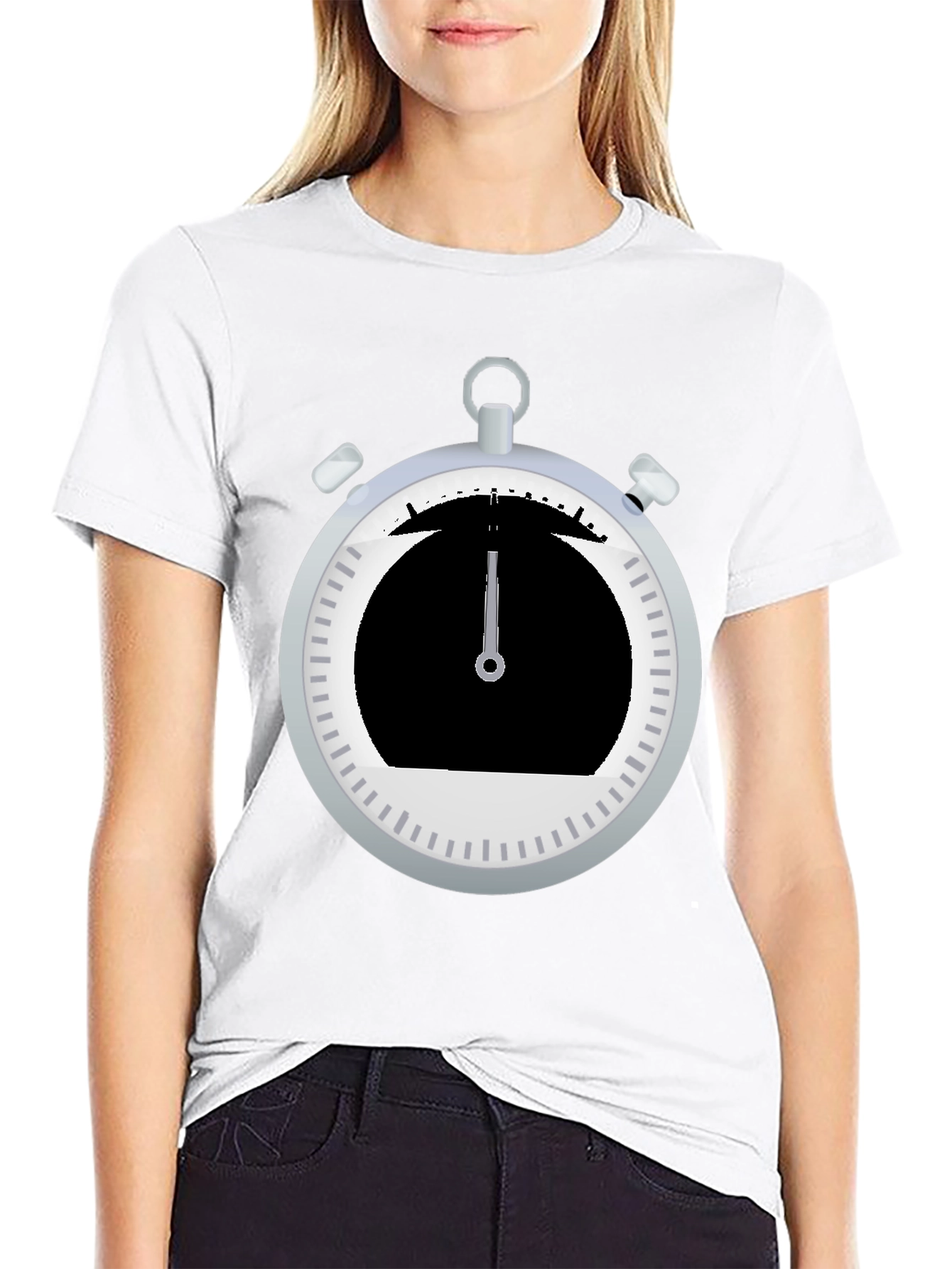 Stopwatch Graphic Tee - Sporty Black T-Shirt
