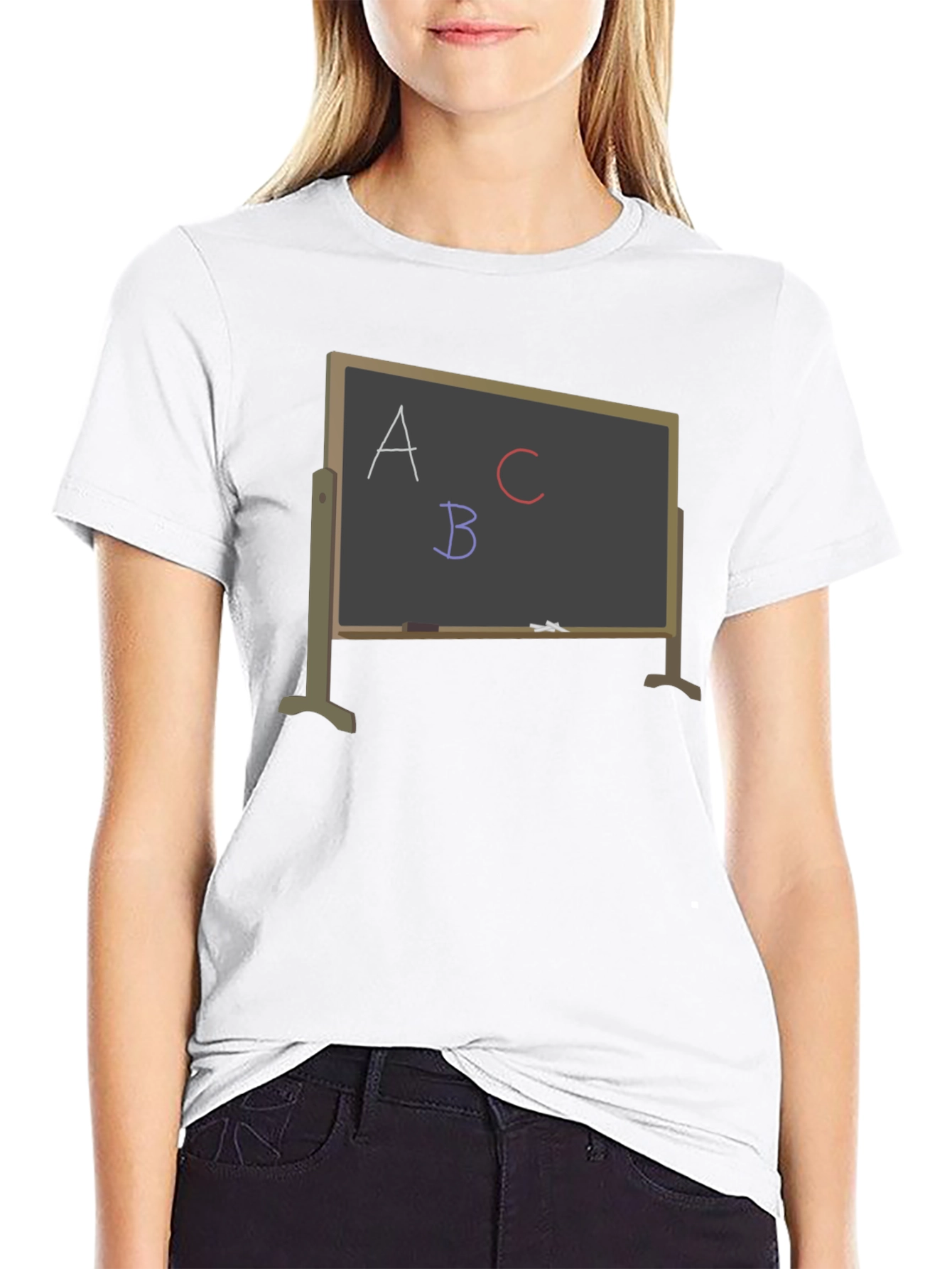 Black ABC Chalkboard Graphic T-Shirt