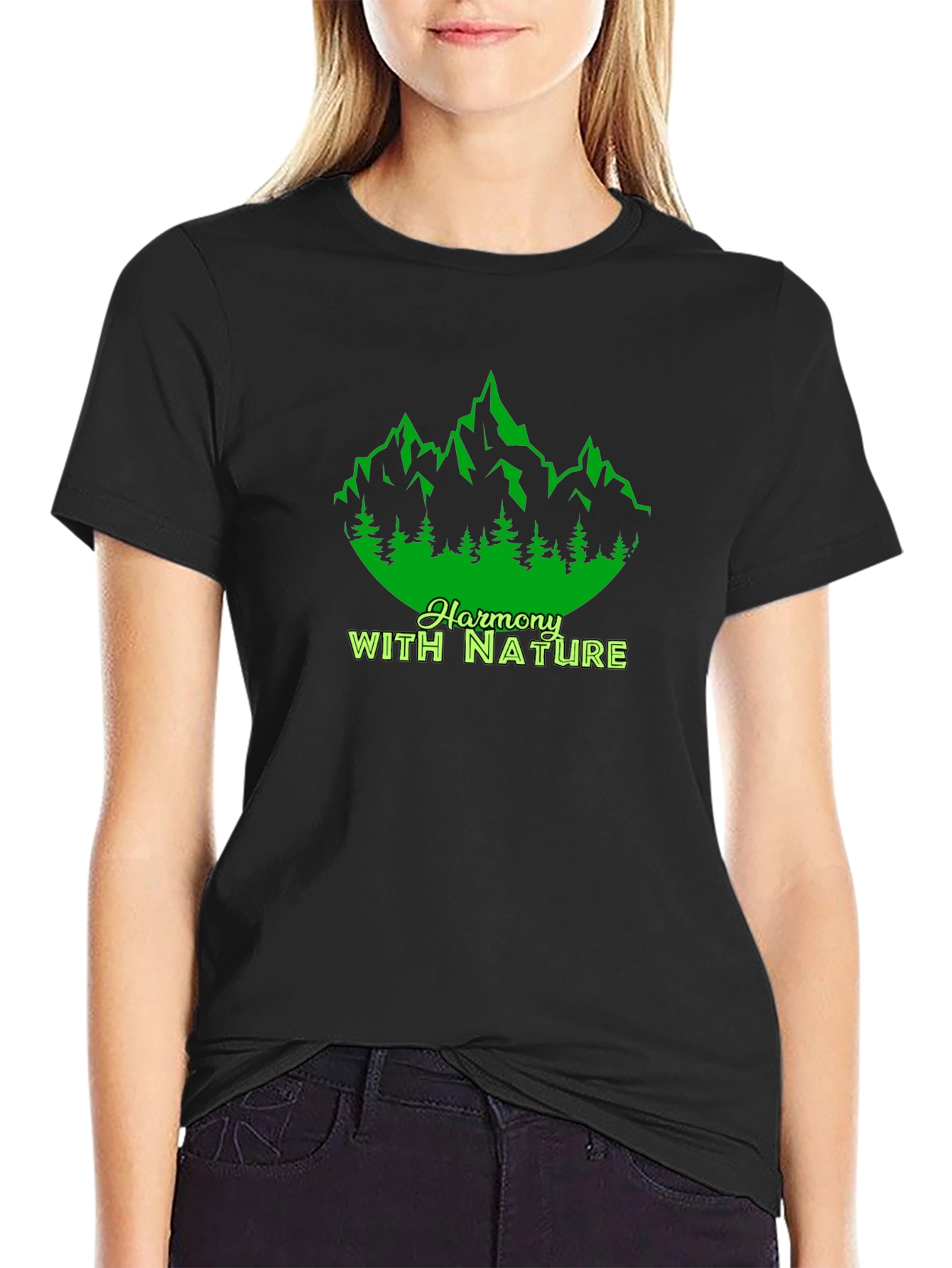 Harmony With Nature Graphic Tee - Black