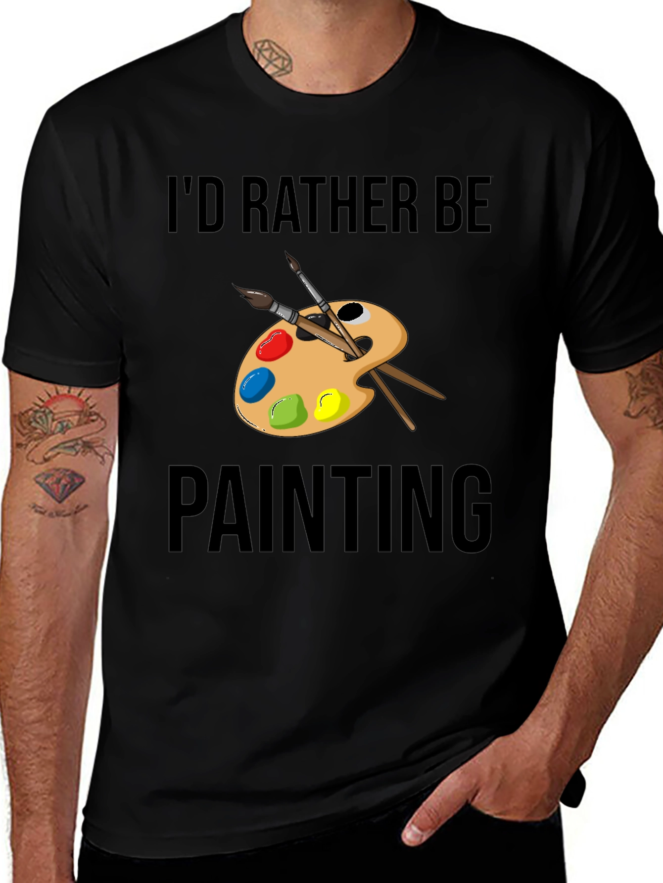 Id Rather Be Painting T-Shirt Artistic Tee