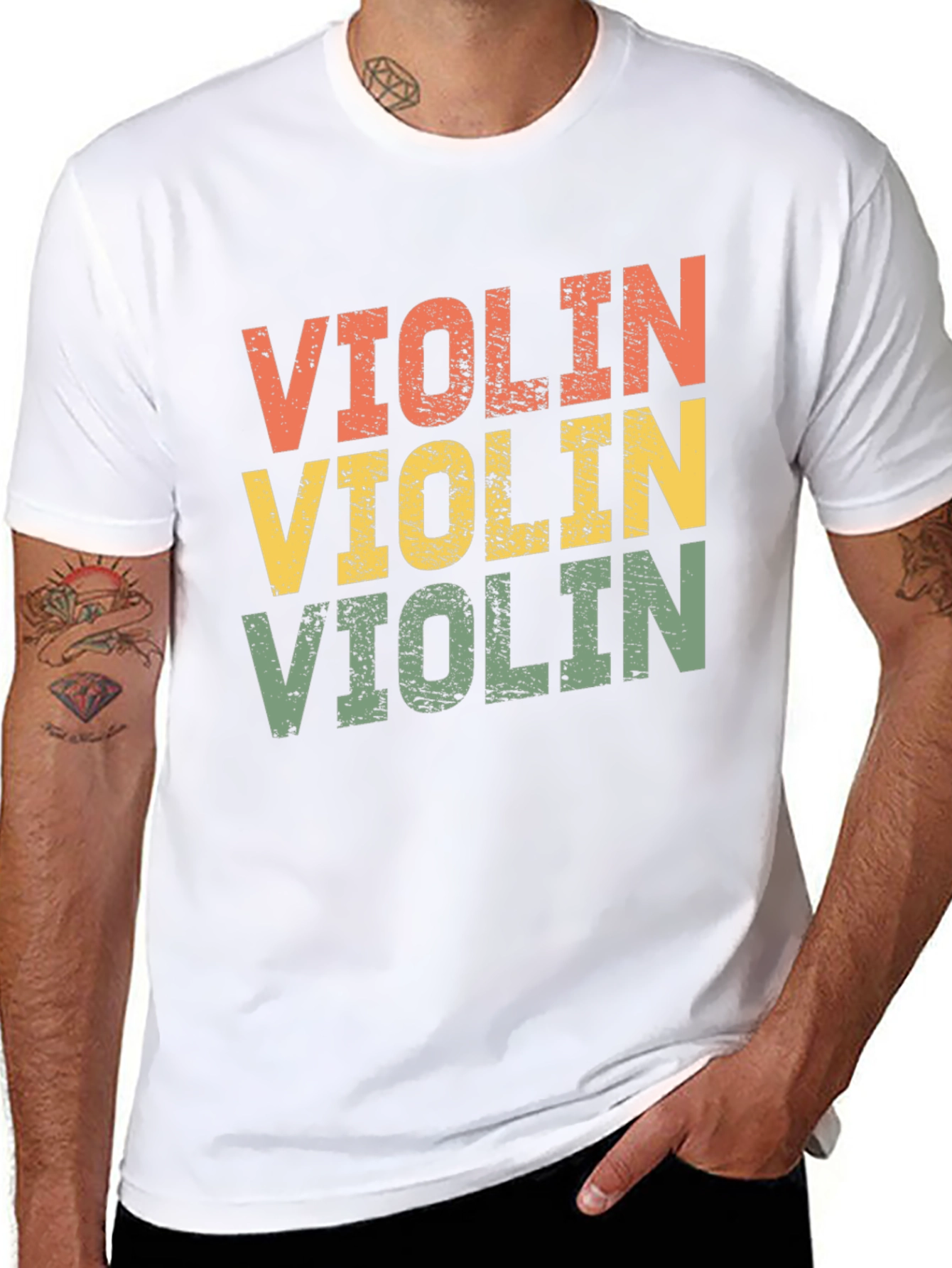 Retro Violin T-Shirt - Musical Instrument Tee