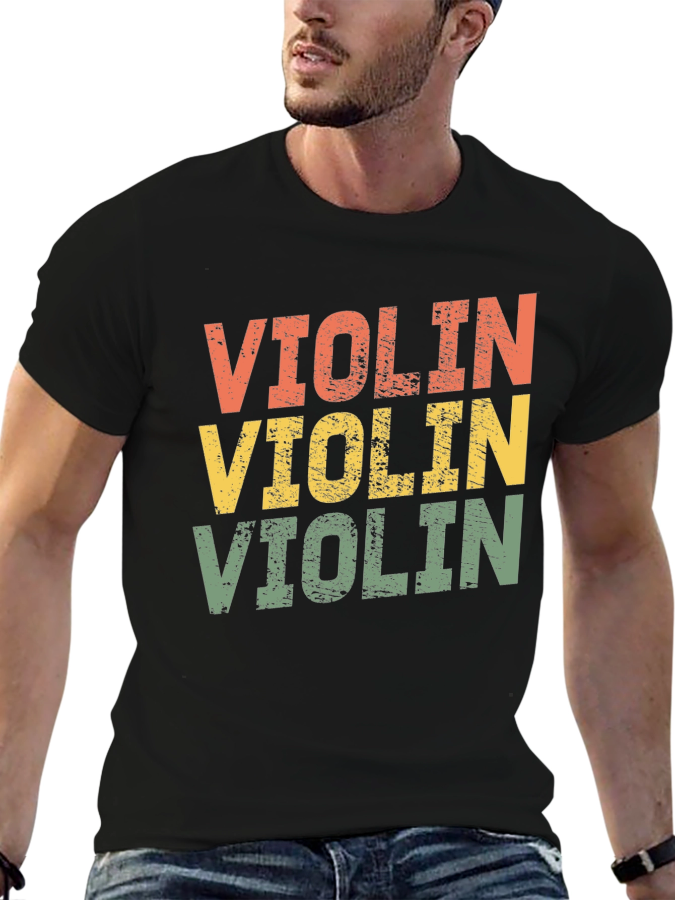 Retro Violin T-Shirt - Musical Instrument Tee